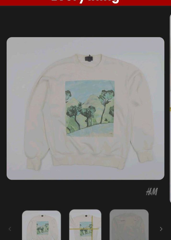 Cream Landscape Print Sweatshirt