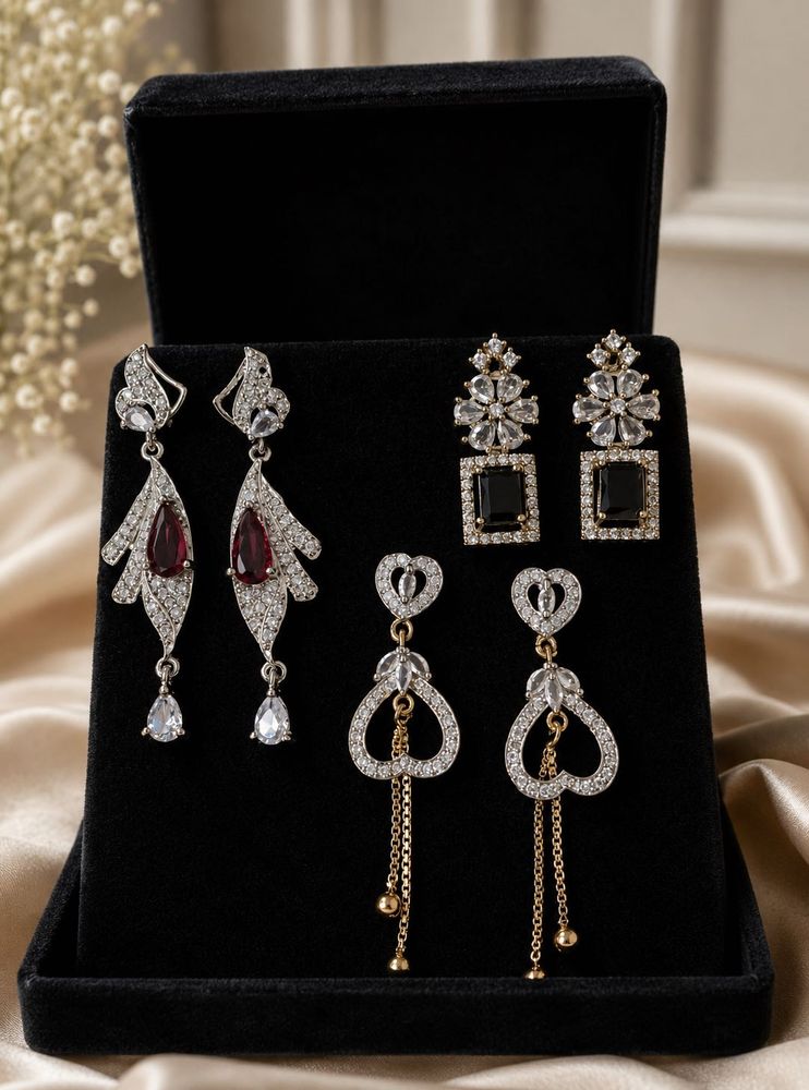 American daimond Earrings Set of 3