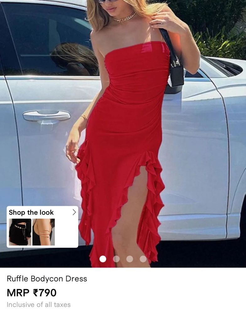 Stunning Red Ruffled Bodycon Dress