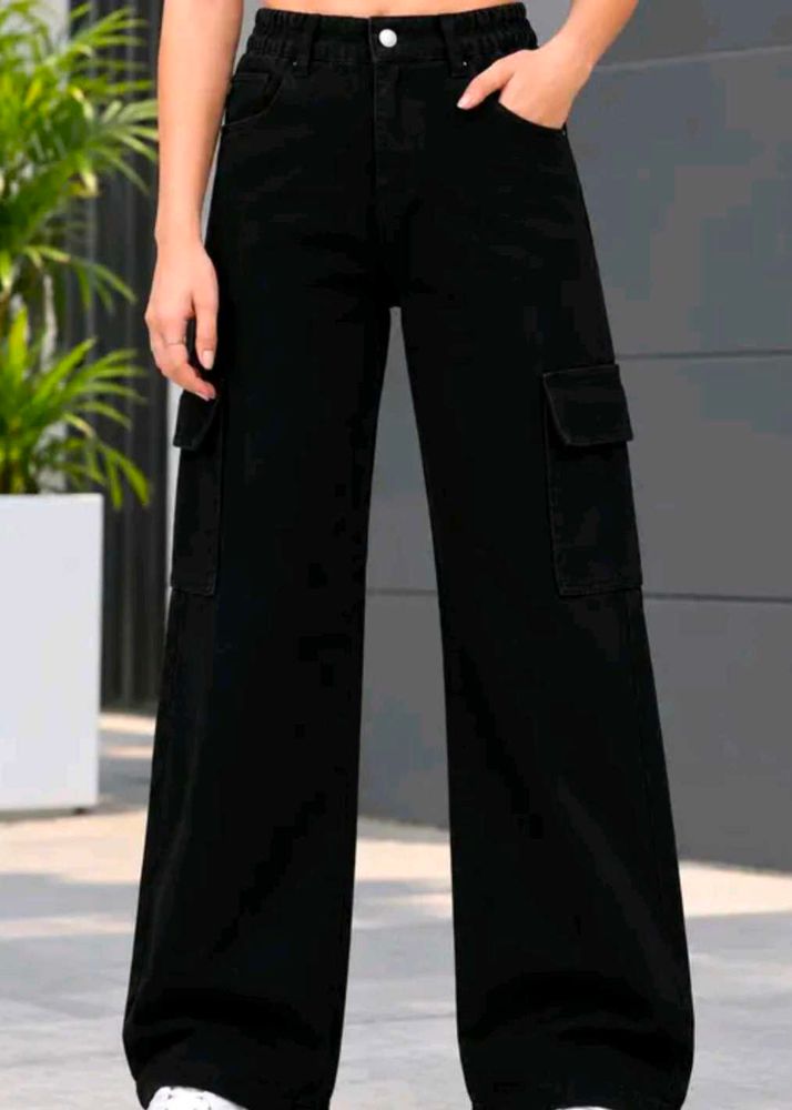 Black Cargo Jeans