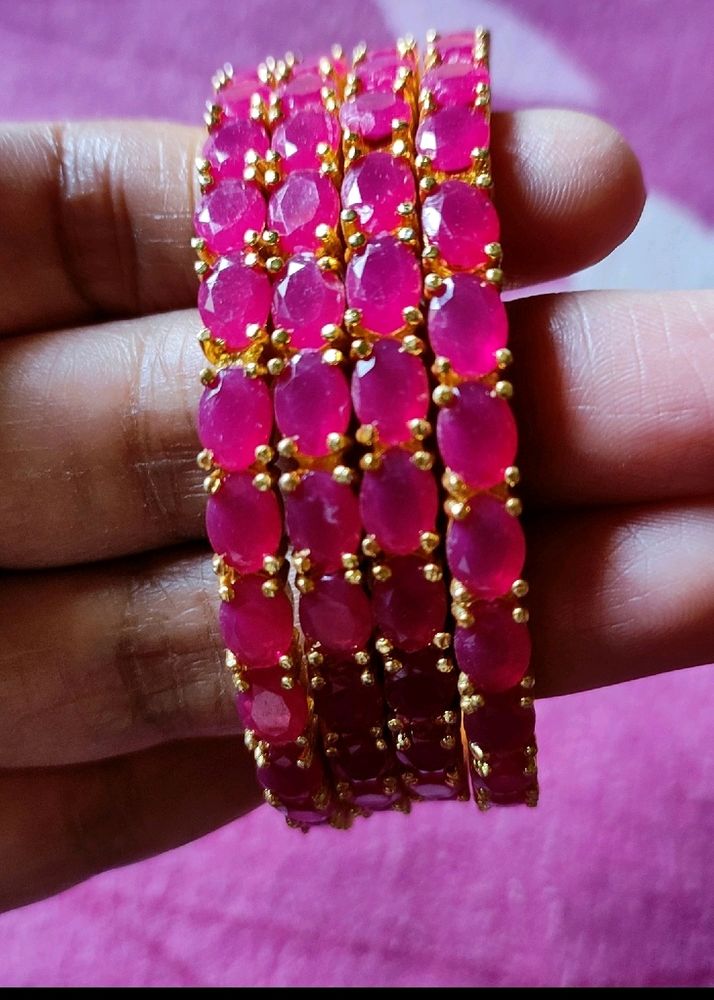 Stunning Ruby Bangles Set