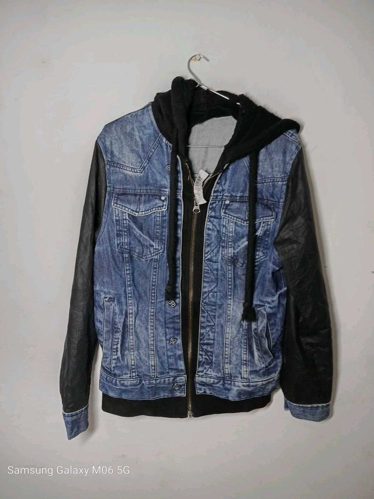Men's Denim Jacket with Hoodie