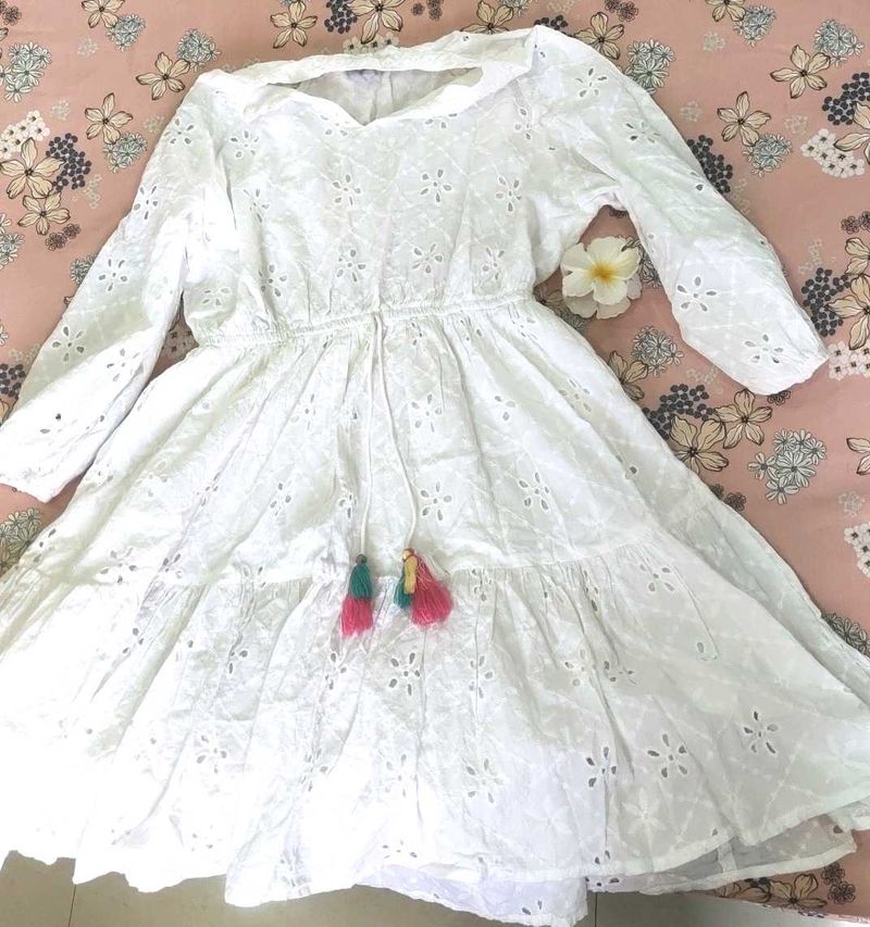 White Embroidered Dress
