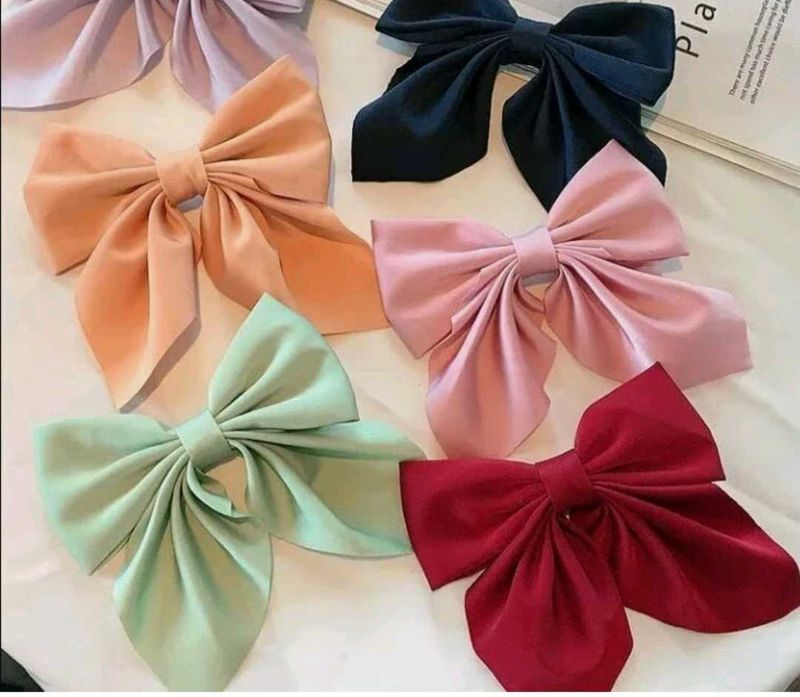 Large Satin Bow Hair Clip 6