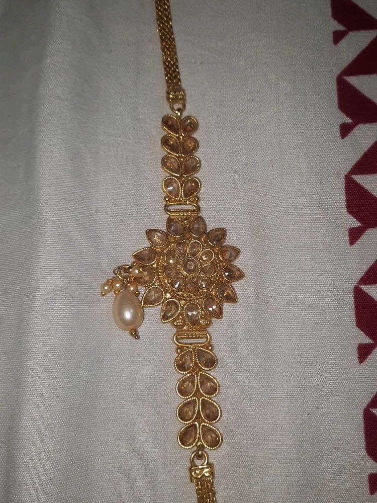Golden Brass &amp; AmericanDiamond Handmade Baju Bandh