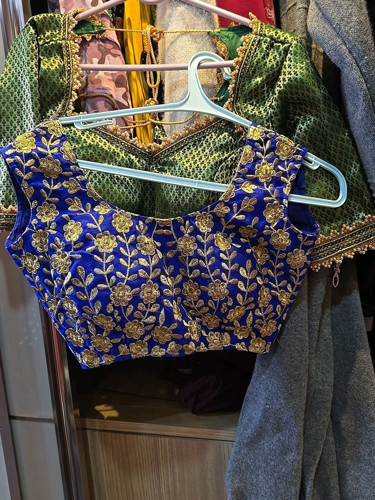 Embroidered Royal Blue Blouse