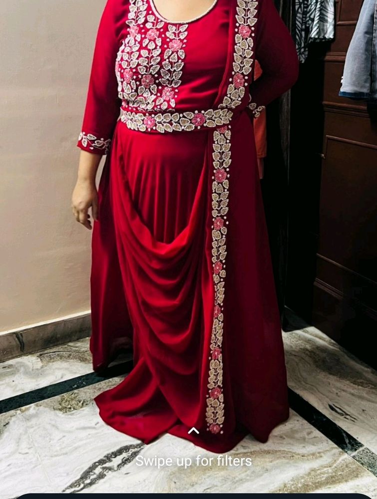 Drape Gown With Belt