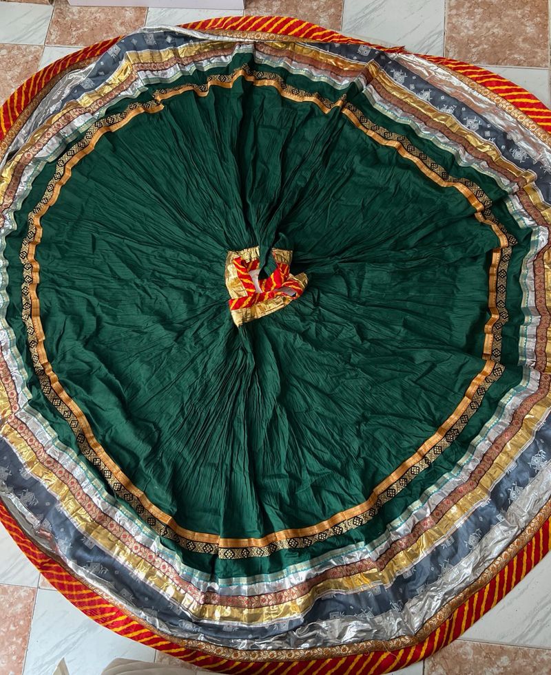 9 meter green  Navratri chaniya