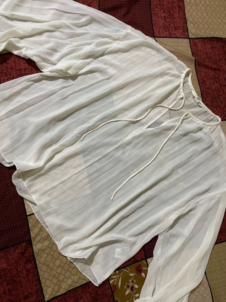 white h&amp;m formal shirt top