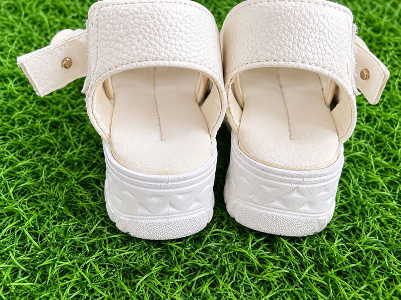 White Wedge Platform Sandals