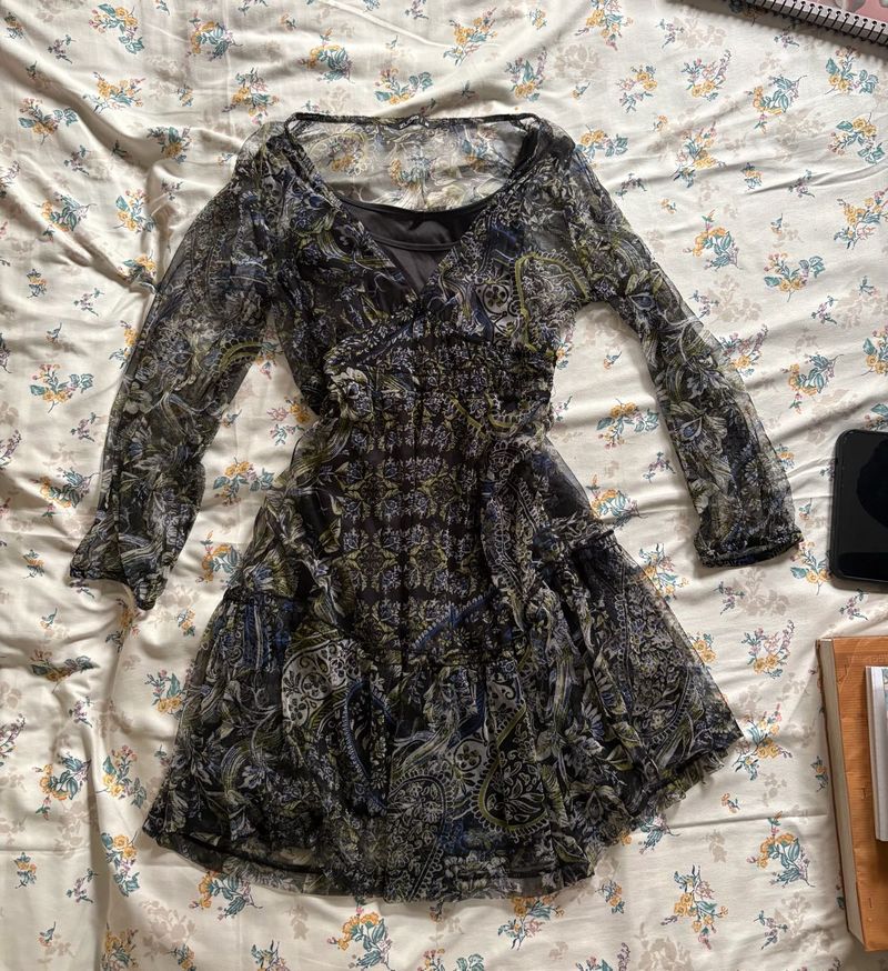 indowestern Mini Dress + FREE evil eye pendant 🎁