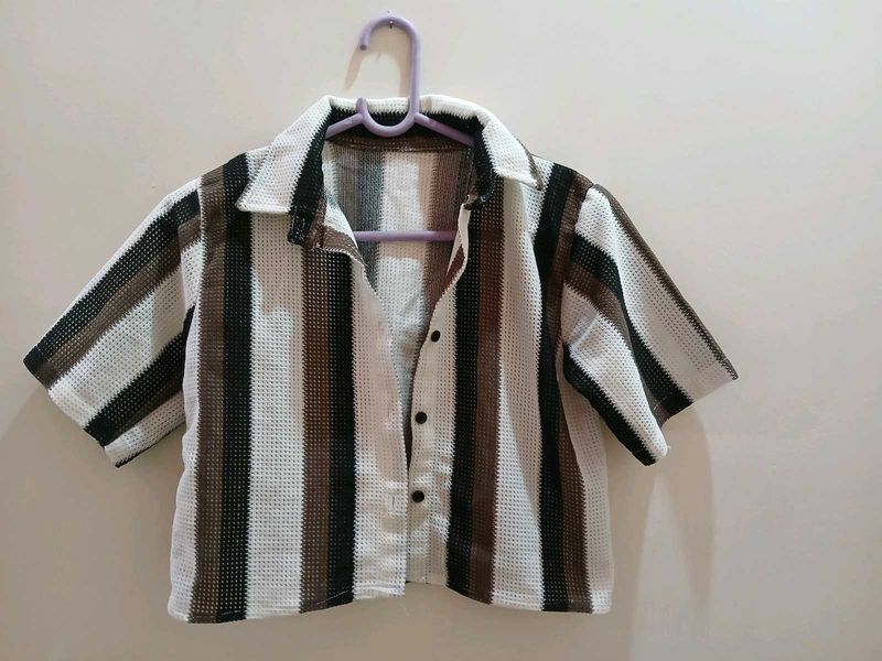 Striped Short Sleeve Casual Shirt