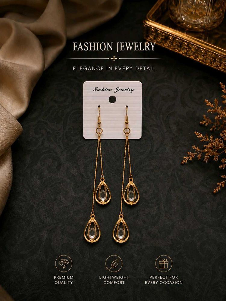 💎1️⃣ Elegant Gold Drop Earrings