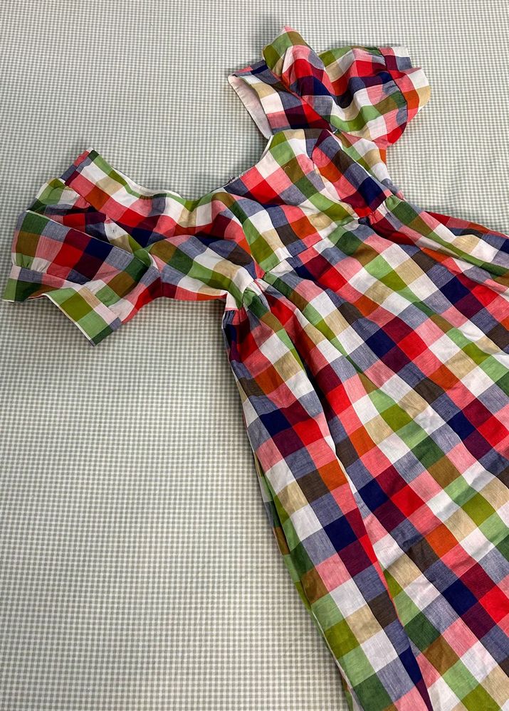 Colorful Checkered Summer picnic Dress