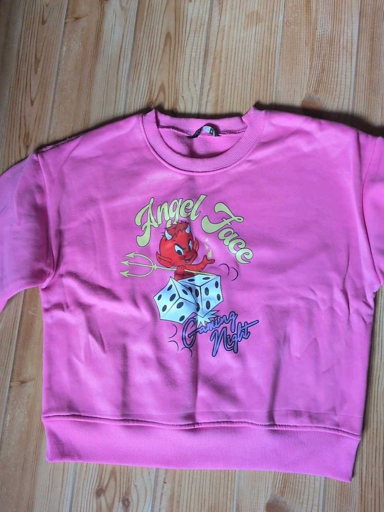 Pink "Angel Face" Graphic Sweatshirt