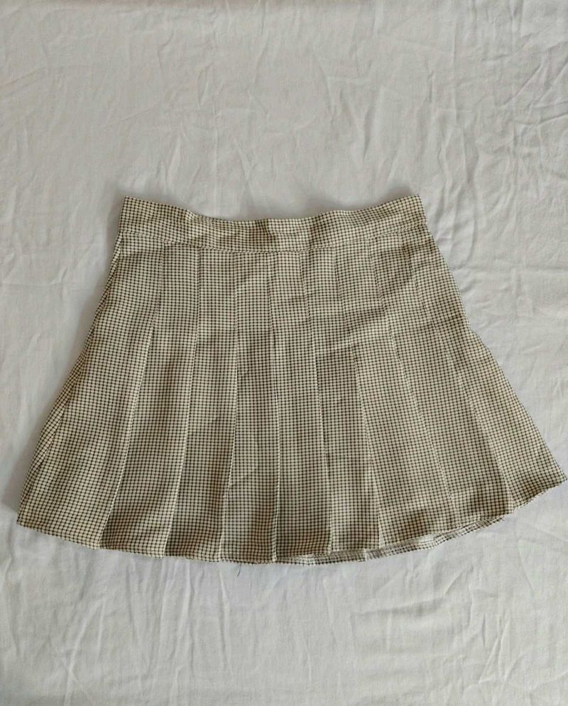 Plaid Pleated Mini Skirt