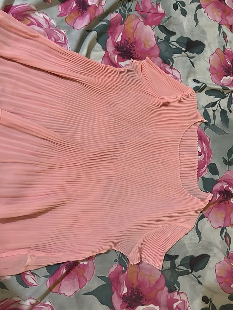 Pleated Pink Tunic Top