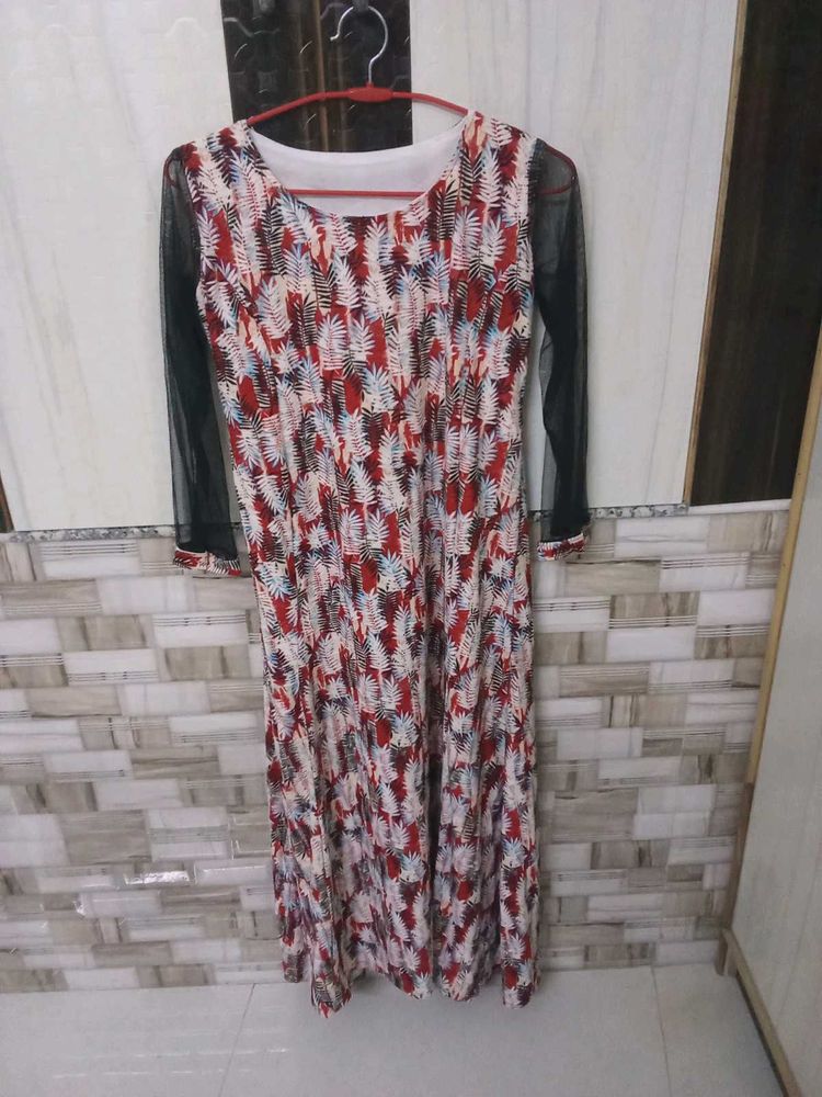 Stretchable  Patterned Maxi Dress