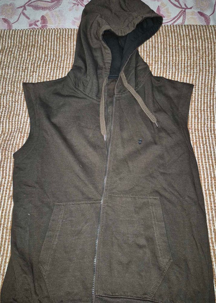 Brown half Hoodie jacket for boys and men