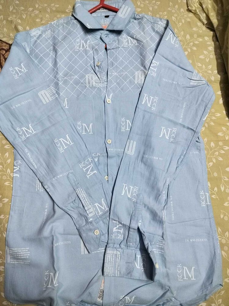 blue casual shirt