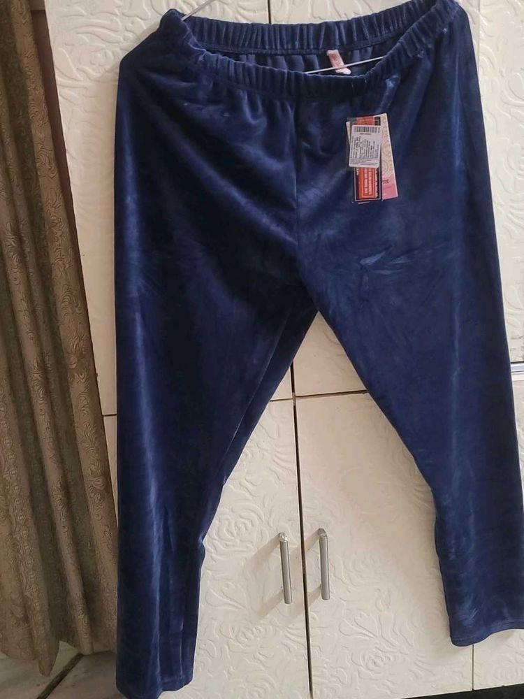 Cozy Blue Velvet Pajama Pants