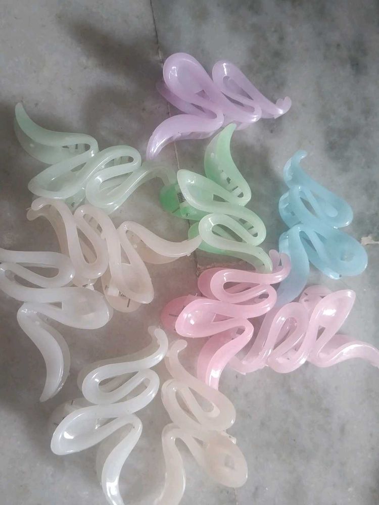 9 Pastel Matte Hair Claw Clips Set