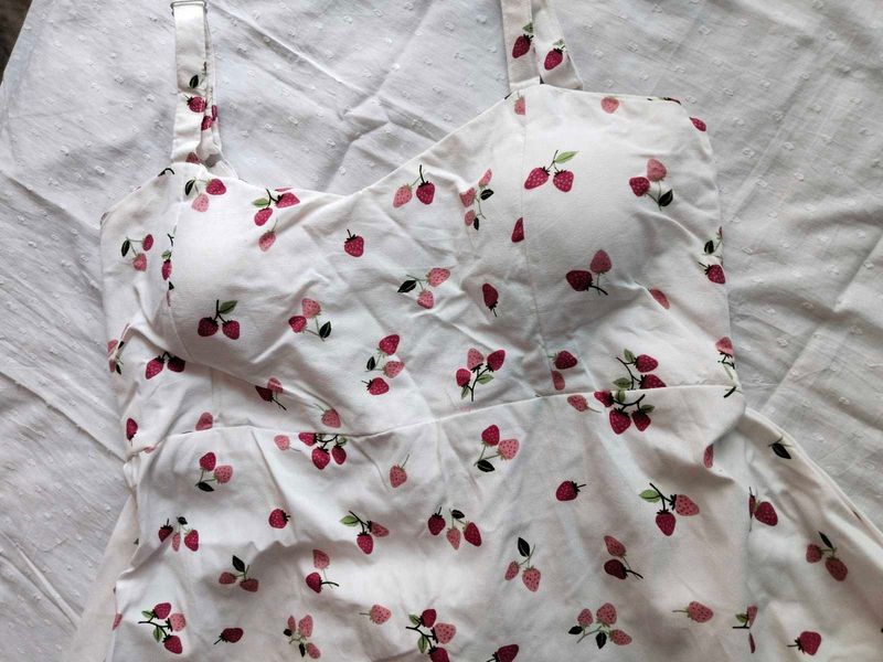 Cute Strawberry Print Summer Dress