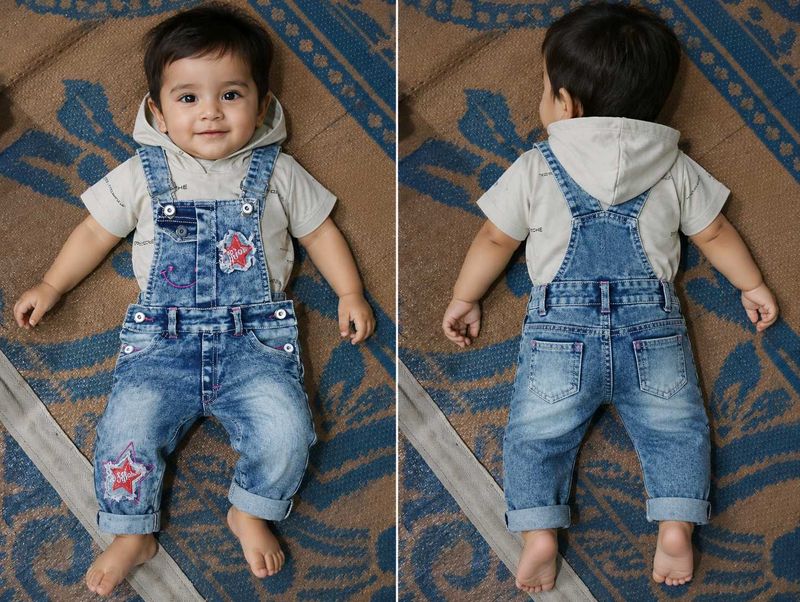 Cute Denim Overalls &amp; T-Shirt Set