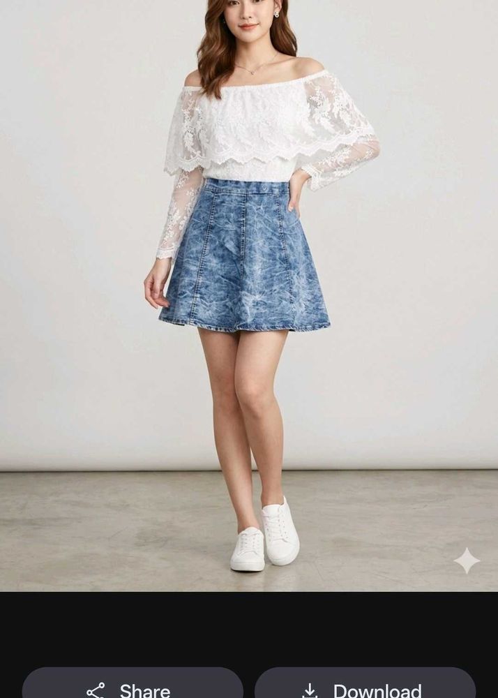 Cute Acid Wash Denim Skater dress