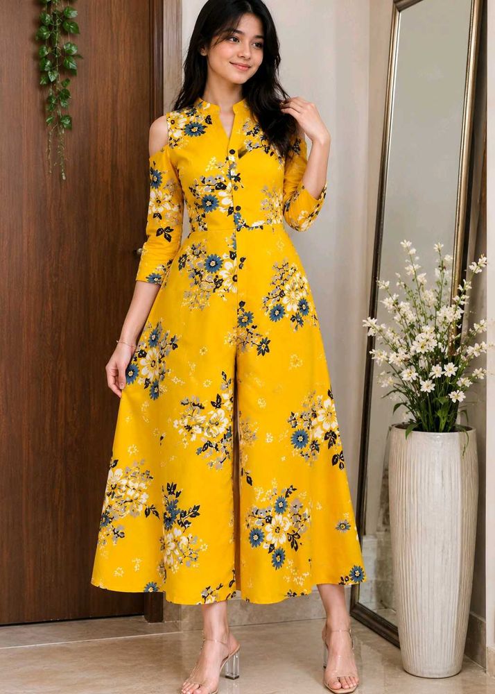 Vibrant Yellow Floral Jumpsuit