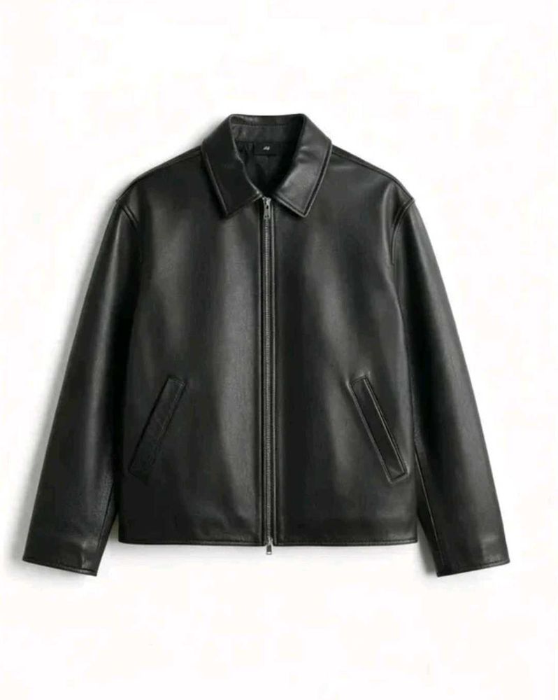 Classic Black Faux Leather Jacket