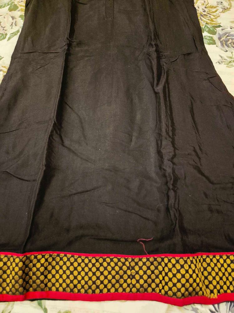Black silk kurta