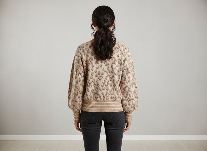 Animal print knit sweater