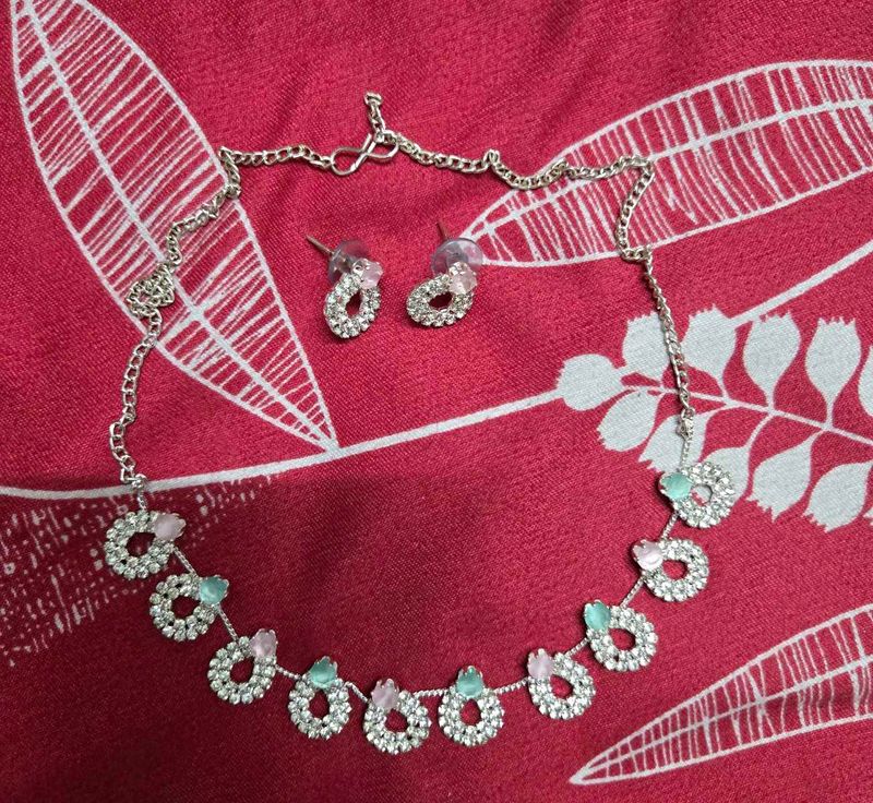 Sparkling Necklace and Earrings Set