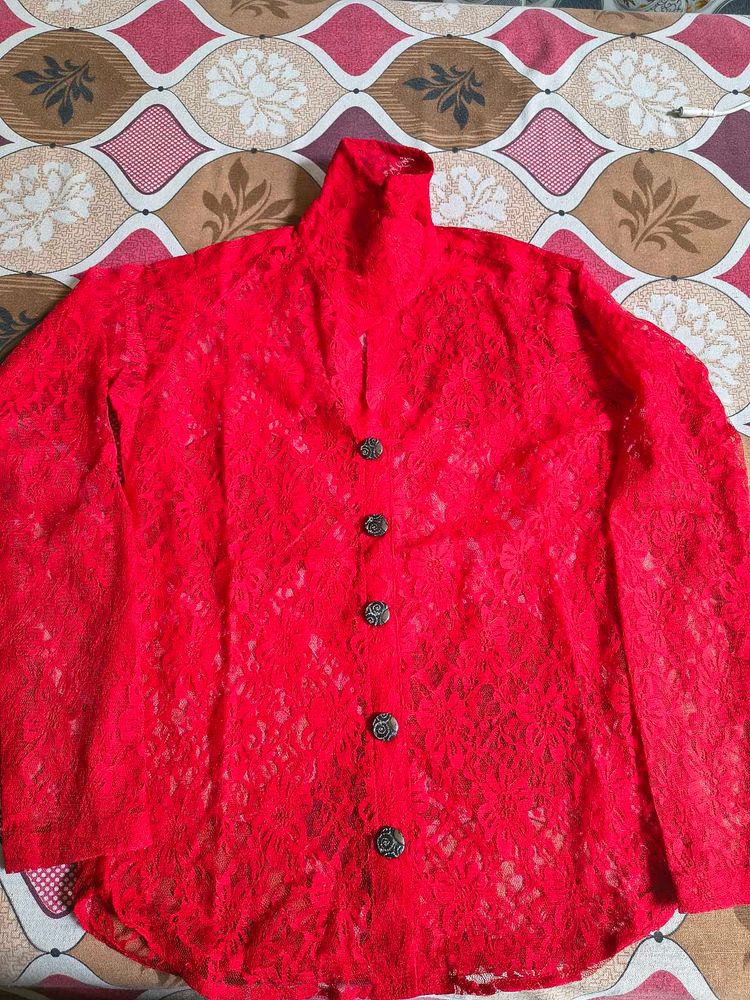 New Red Partywear Shirt