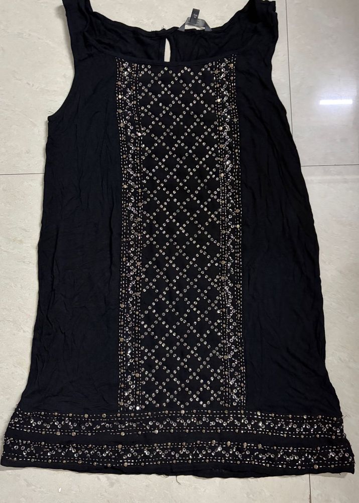 Sparkly Black Sleeveless Top