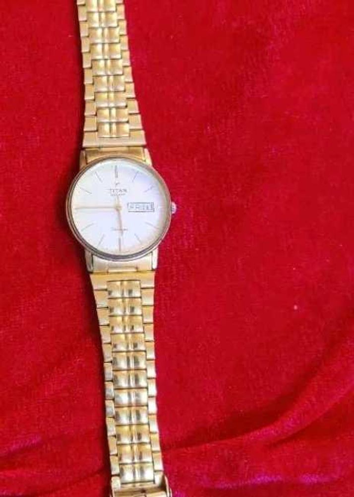Elegant Gold Titan Watch