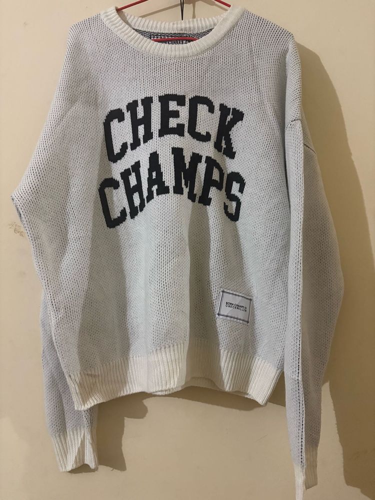 Check Champs Graphic Sweater