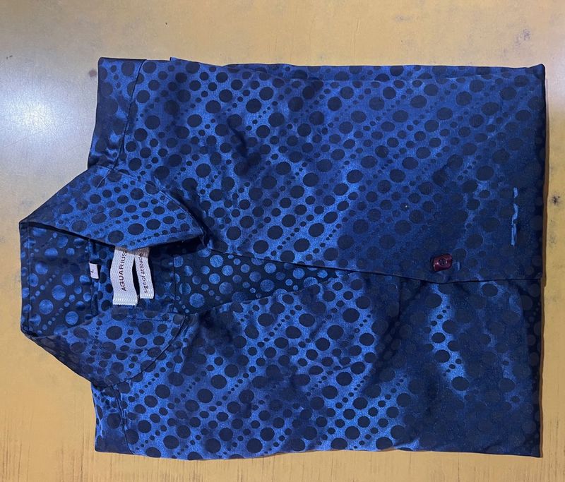 Aqua Blue Polka Dot Shirt
