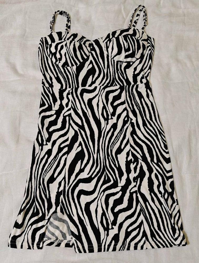 Bold Zebra Print Mini Dress