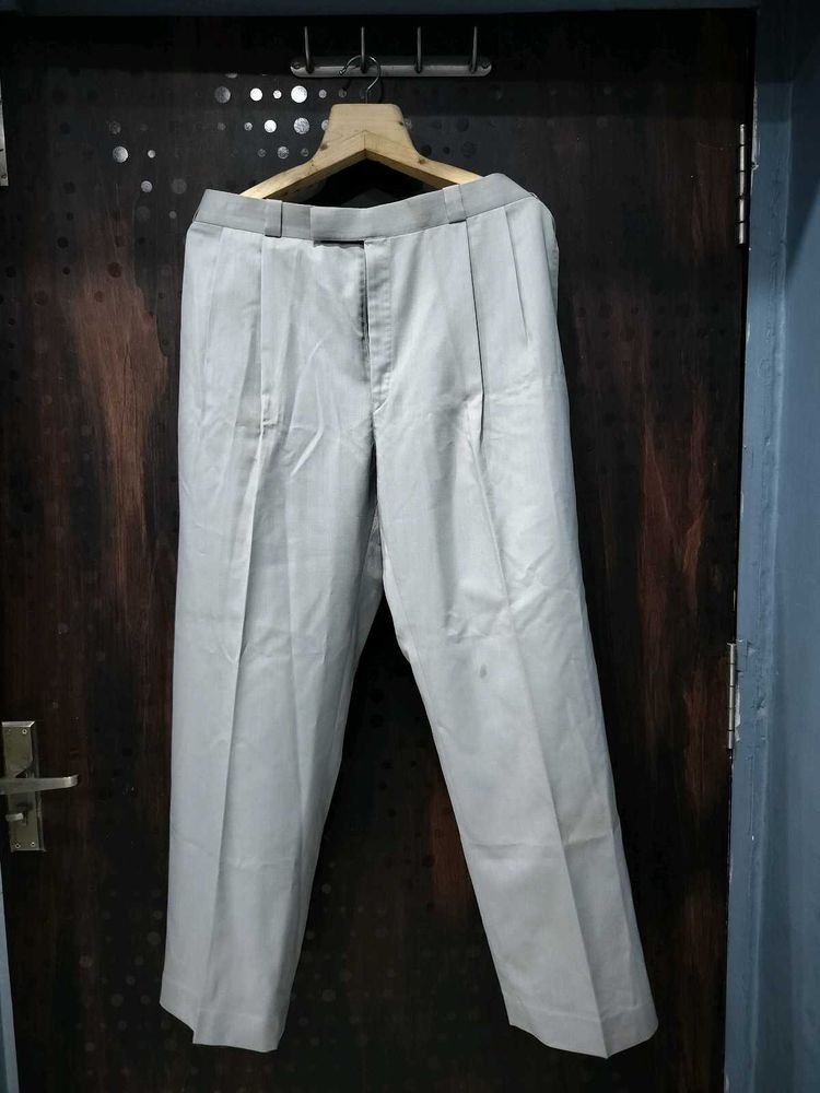 Men's Classic Grey Pleated Pants