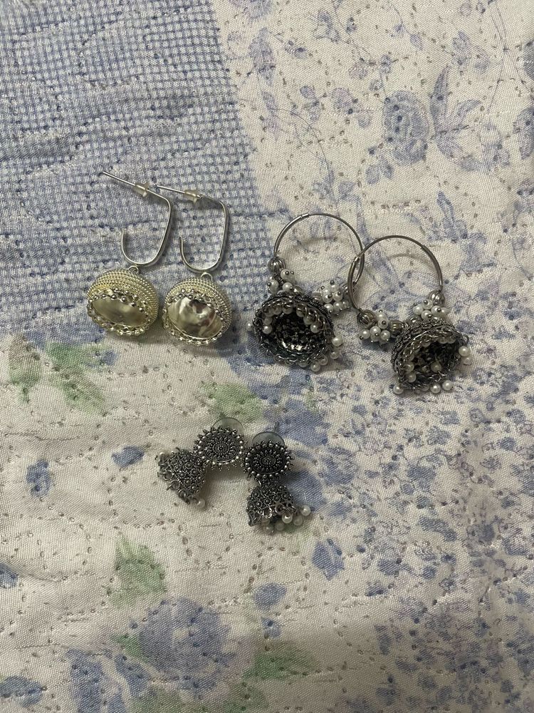 (set of 3) Elegant Jhumka Hoop Earrings