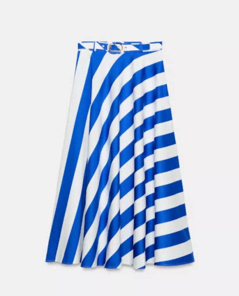 Blue &amp; White Striped Skirt
