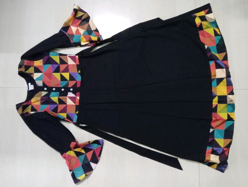 PAVITRA Kurti Size - S Solid Black Frock Kurti