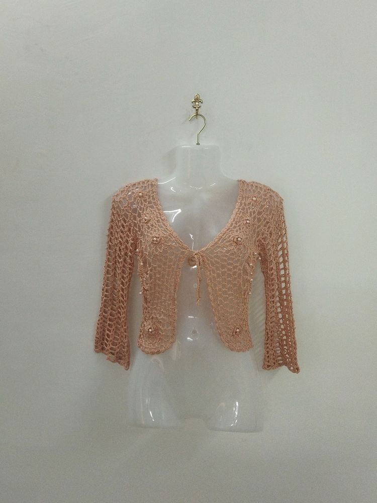 PEARLS CROCHET CROP JACKETS