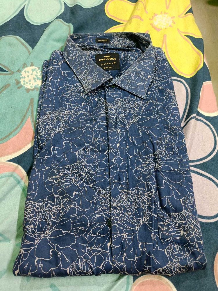 Park Avenue Floral Shirt navy blue