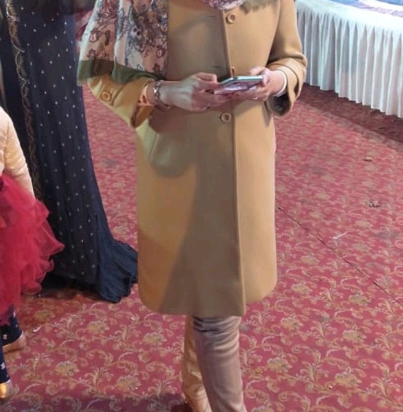 Elegant Tan Wool Coat