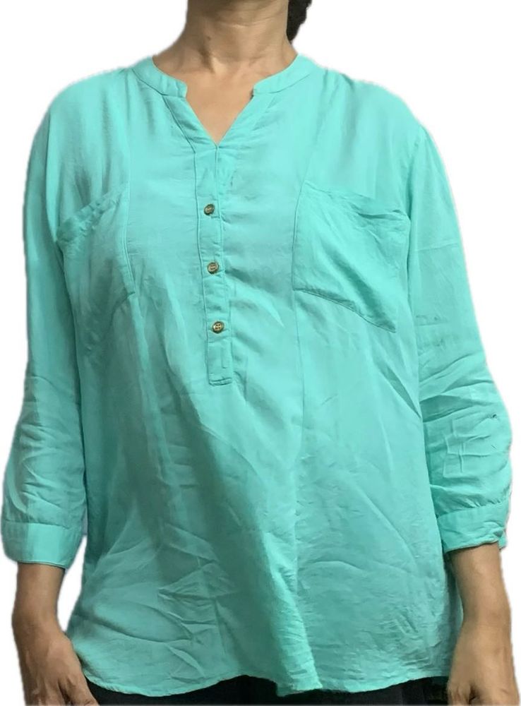 Flowy Aqua Tunic Top