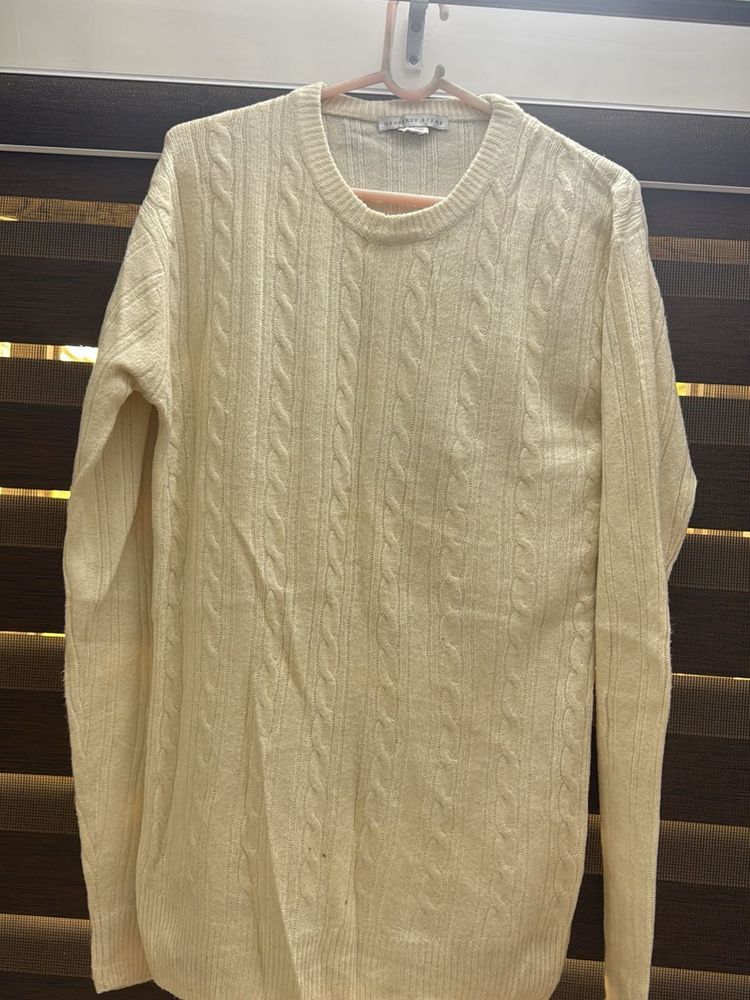 Cozy Cable Knit Cream Sweater