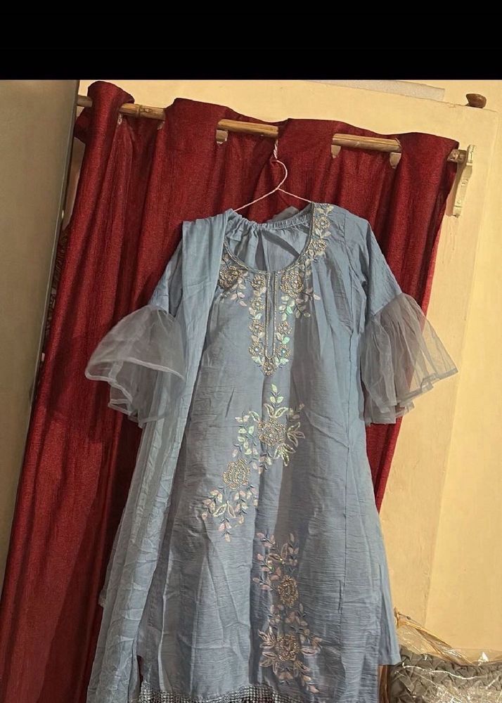 Elegant Blue Kurta Set with Dupatta